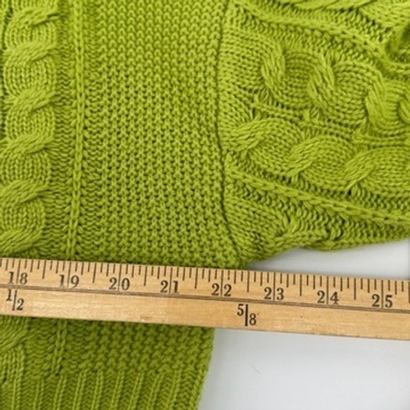 Hippie Rose‎ Green Cable Knit Crop Top Sweater Small Knitwear Pullover - Picture 5 of 8